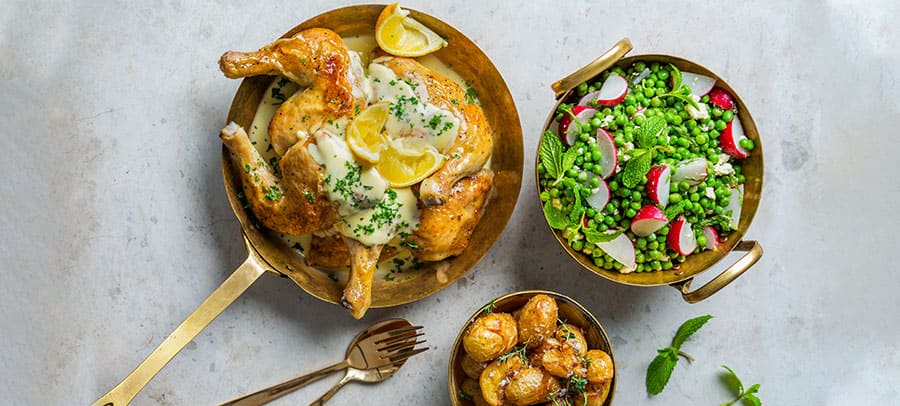 baked leg quarters with lemon sauce