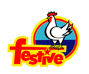 Festive chicken banner