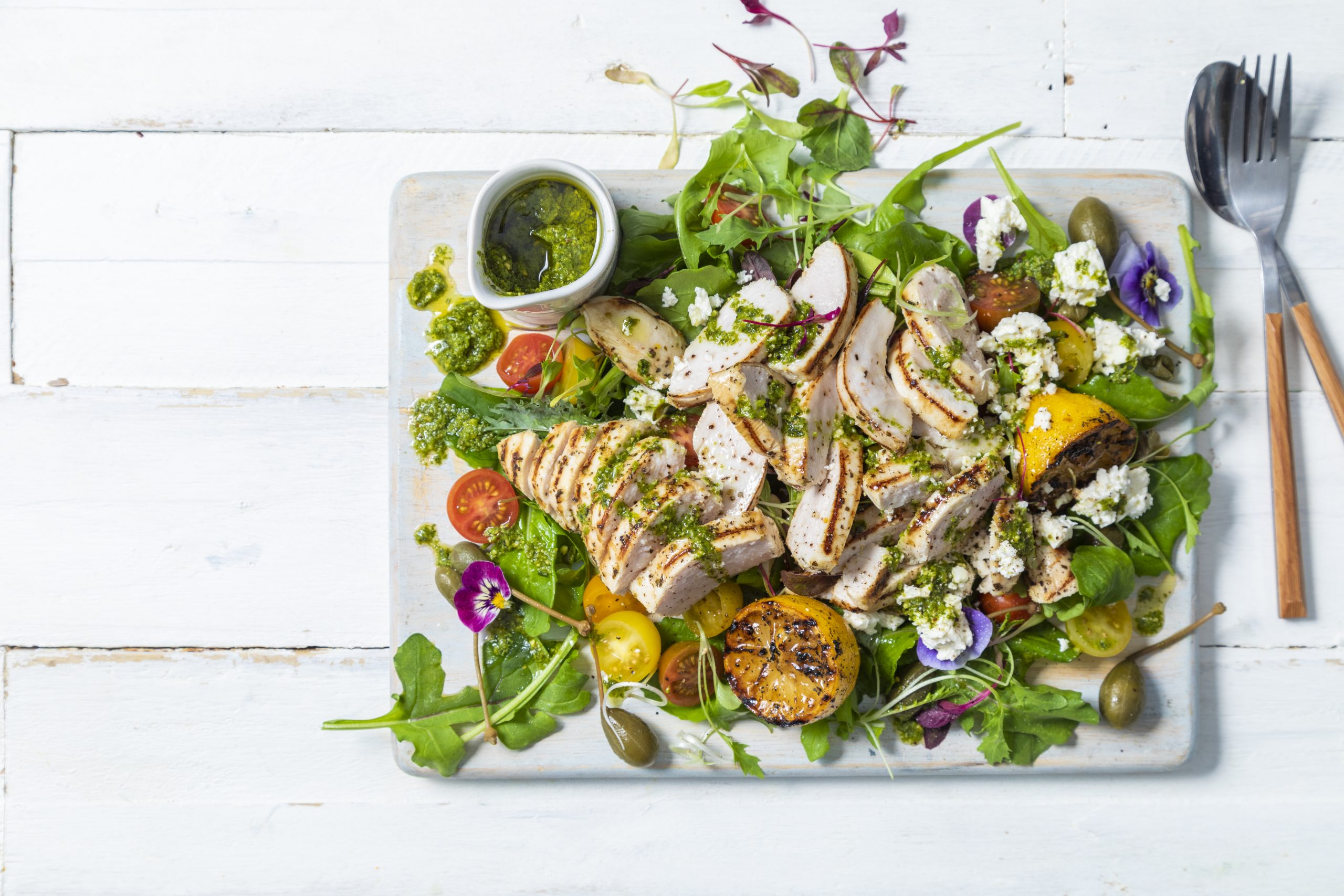 lemon-grilled chicken salad