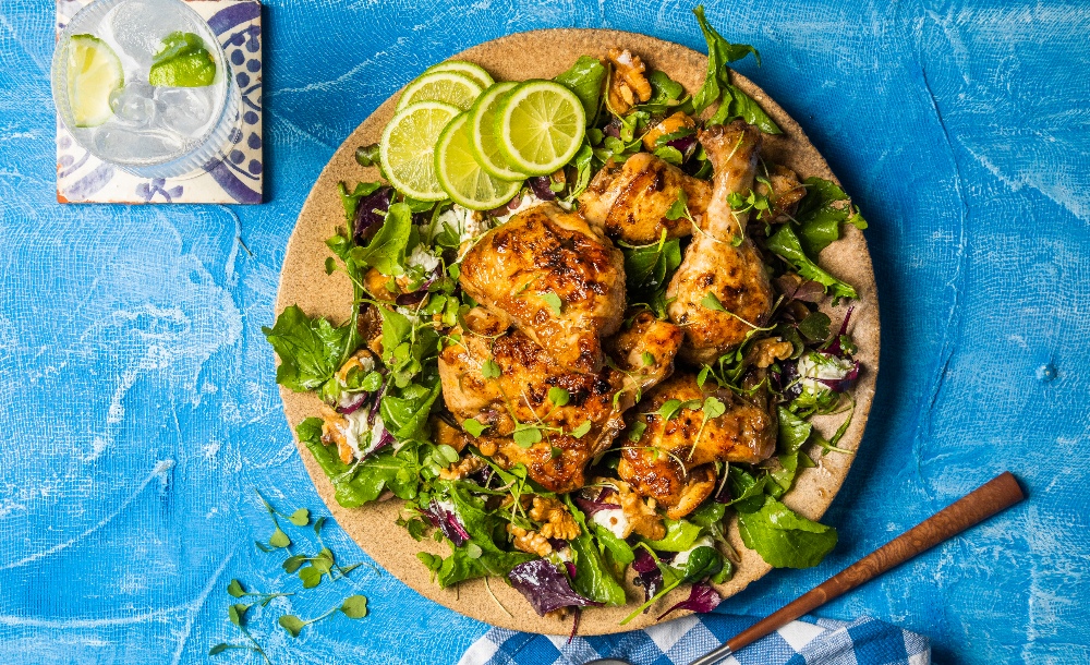 Balsamic and fig roasted chicken with fig and goats cheese salad ...